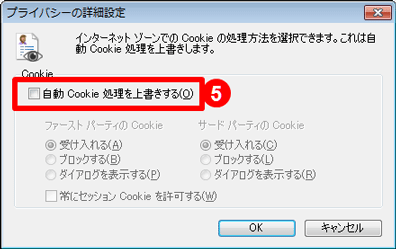 IE advanced privacy settings