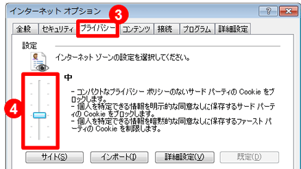 IE privacy tab