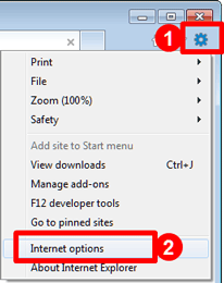 Open Internet Options window