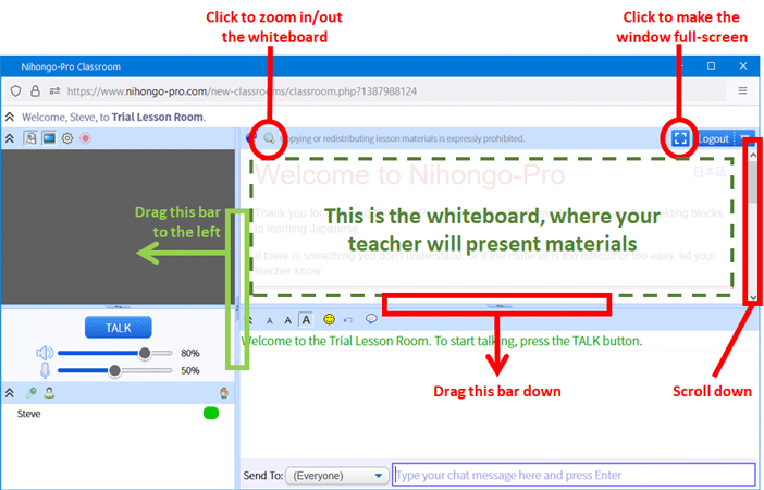 Make whiteboard larger